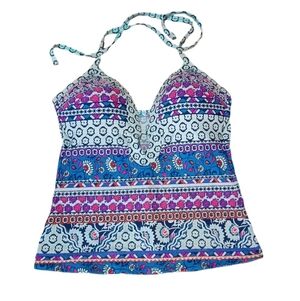 Kennith Cole Reaction Vibrant Blue and Pink Patterned Camisole